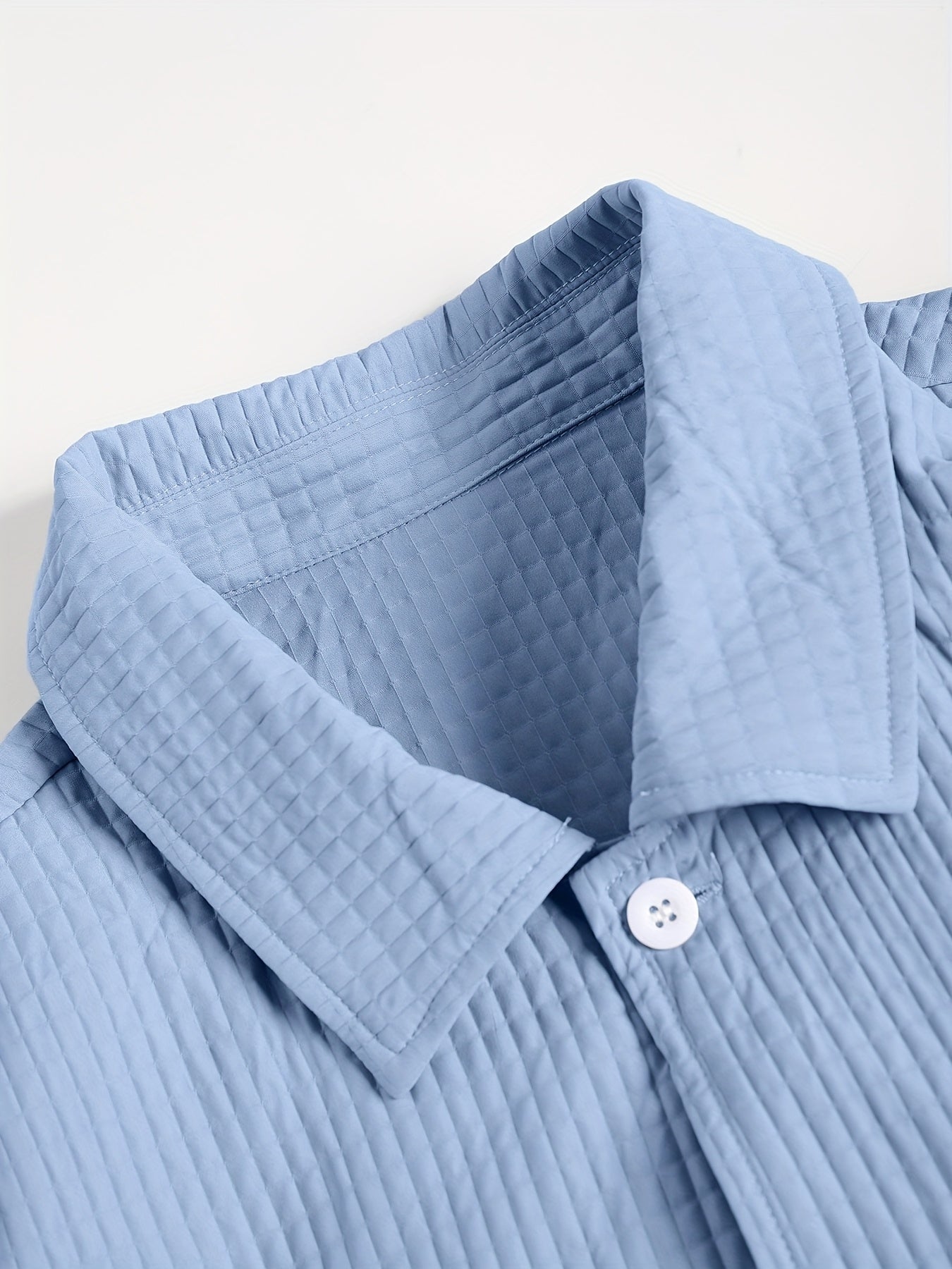 Large Size Men's Casual Long Sleeve Shirt and Trousers Set, PLUS SIZE