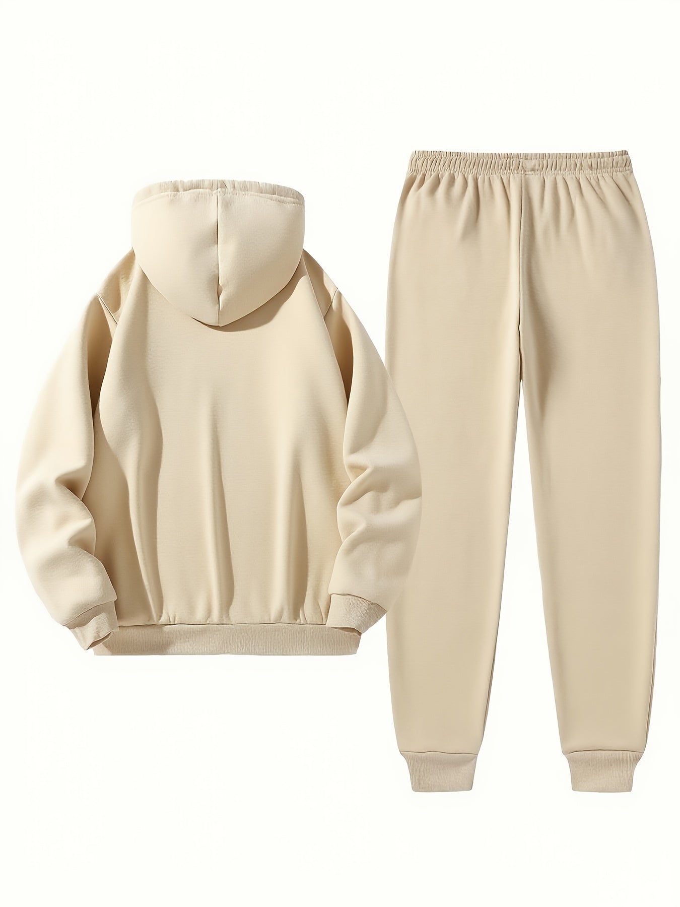 Men'S Complete Outfit - Stylish Hooded Sweatshirt & Joggers Set with "BLACK" Print, Gray Casual Streetwear, Long Pants, and Matching Hoodie, Perfect for Fall/Winter, Cozy Clothing | Sporty Look | Nonstretch Fabric