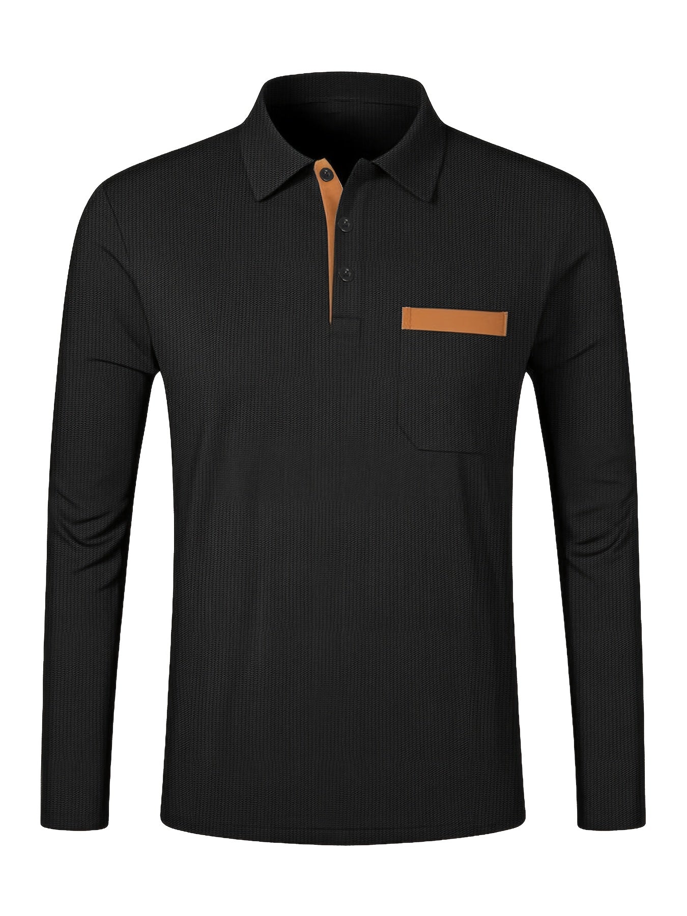 Plus-Size Men's Lapel Collar Shirt with Chest Pocket Button Placket - All-Season Casual & Dressy Button-Up Collar, Wrinkle-Resistant Regular Fit Tunic Top for Business Casual, Office & Smart-Casual Wear (Machine Washable), PL