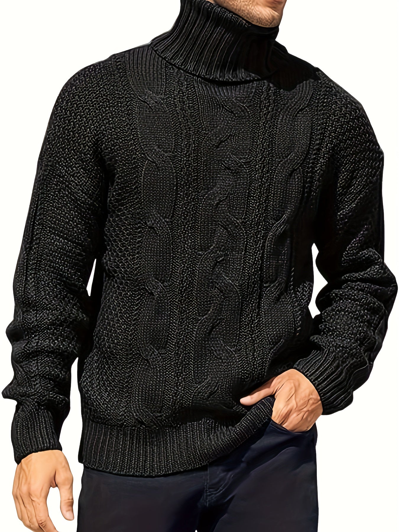 Plus Size Men's Knit Pullover Sweater, PLUS SIZE