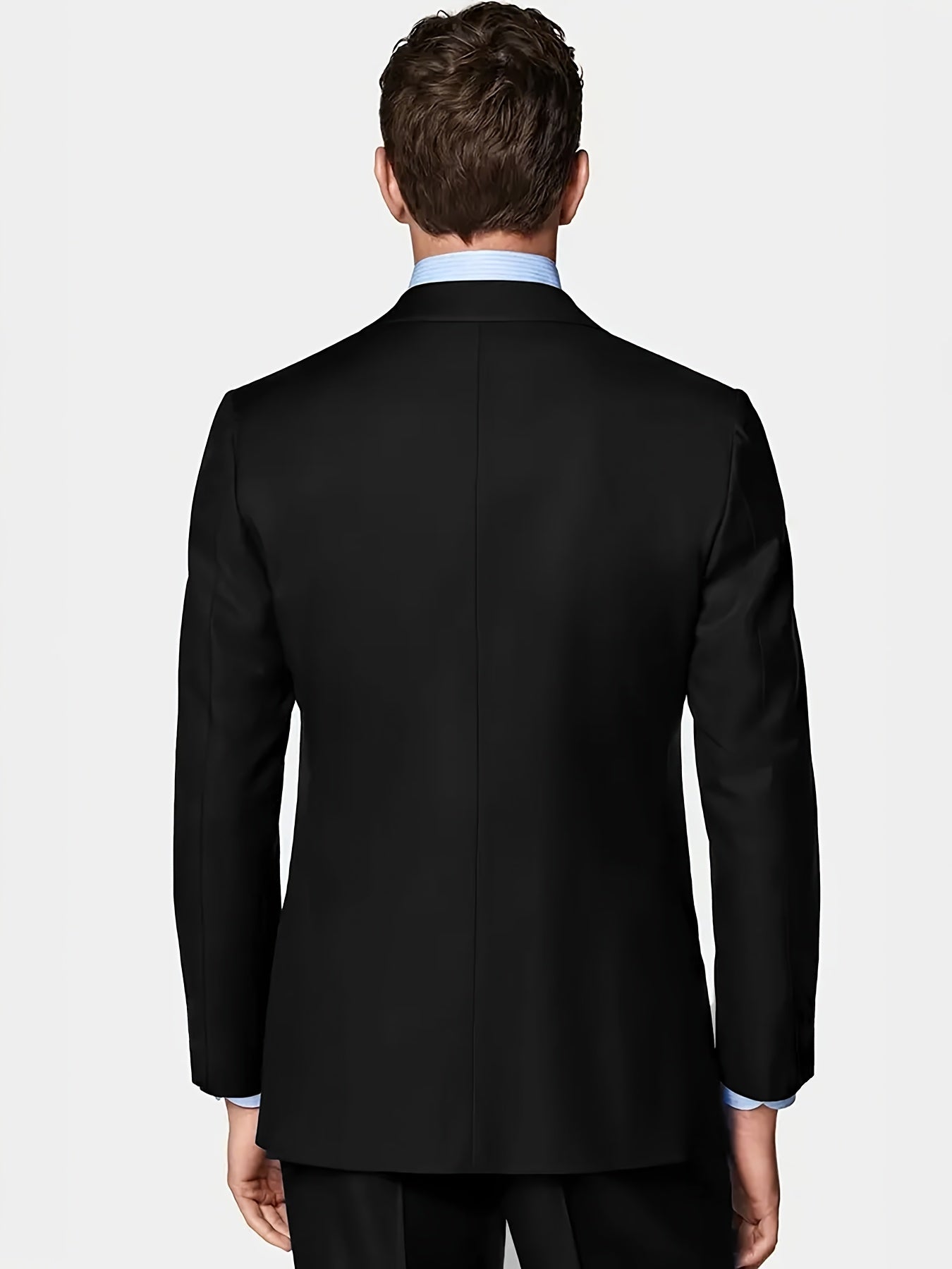 Men's Plus Size Elegant Black Tuxedo with Flat Peak Lapel & Single-Button Closure - Formal Evening Suit with Pockets, Machine Washable, All-Season Wear for Weddings, Prom, Galas & Business Events - Stylish & Comfortable Tailo