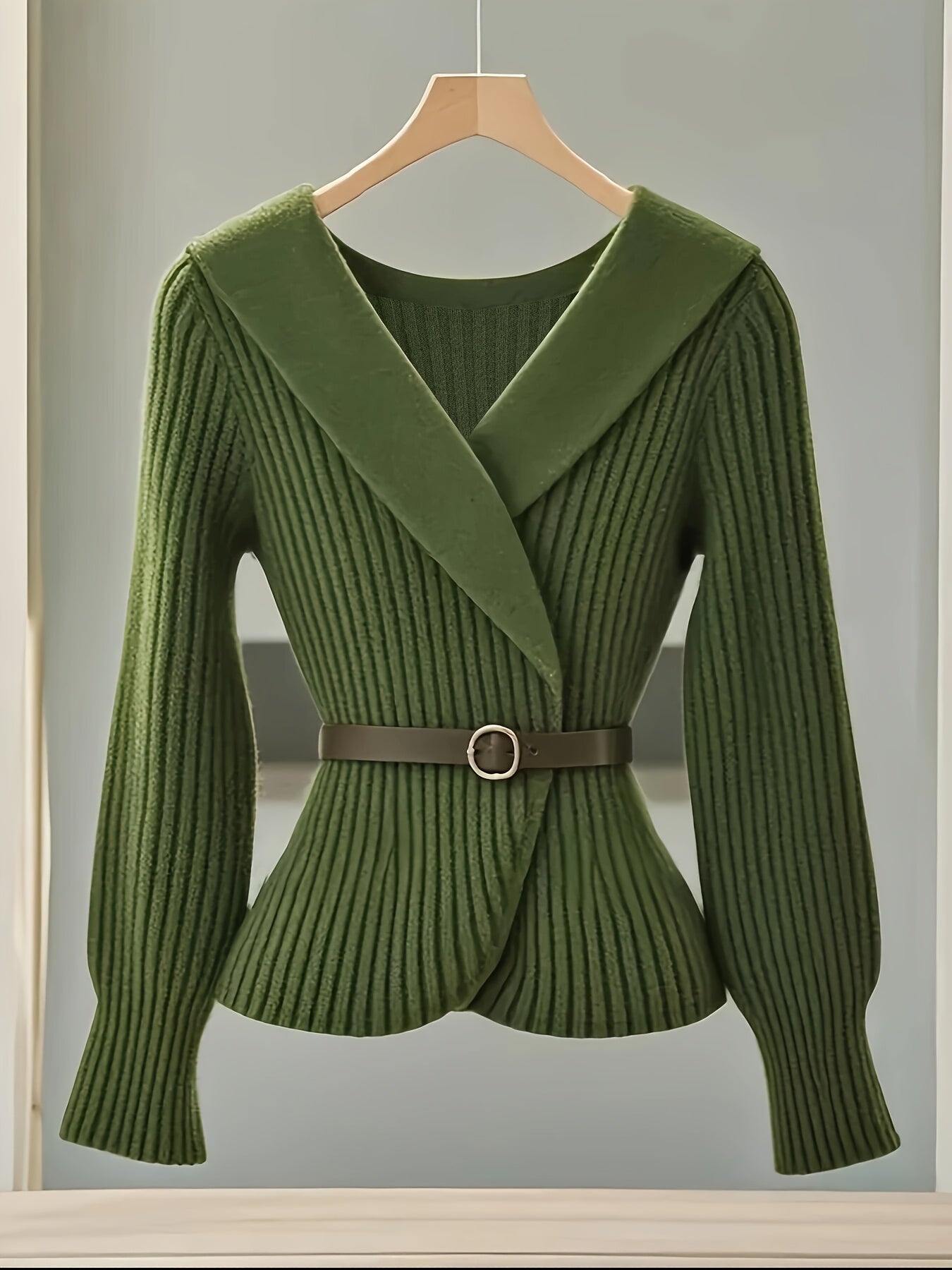 Autumn French Retro Long-Sleeve Sweater, Premium Chic and Stylish Lazy Style Green Fleece