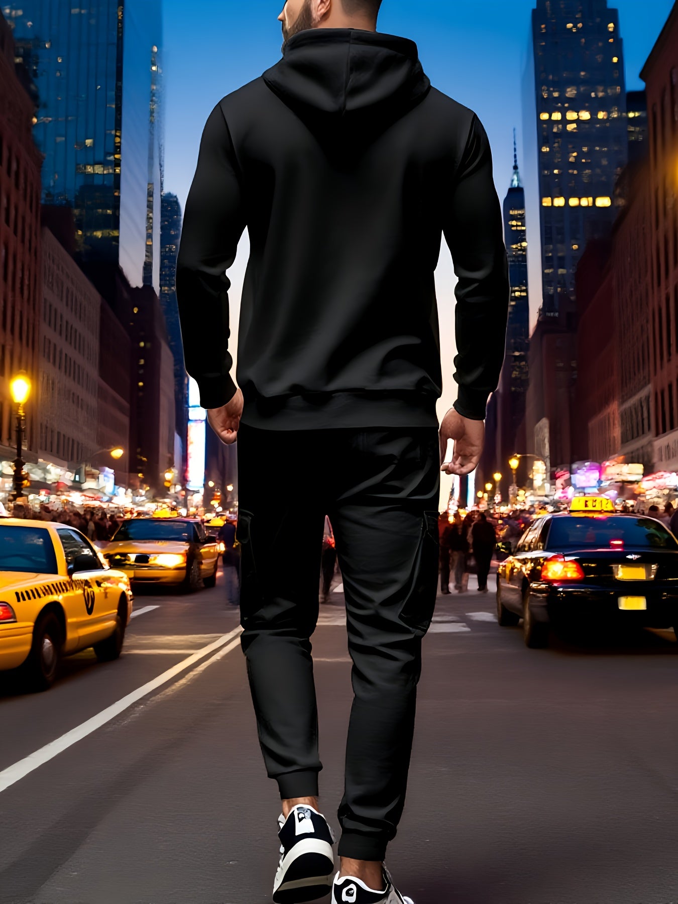 Exclusive for Tough Guys! Hooded Half - Zip Sweatshirt SetHeavyweight Fleece Fabric, Structured And Not Flimsy. The Half - Zip Design + Drawstring Hood, Full Of Street StyleThe Cargo Joggers with Multiple Pockets Are Practica