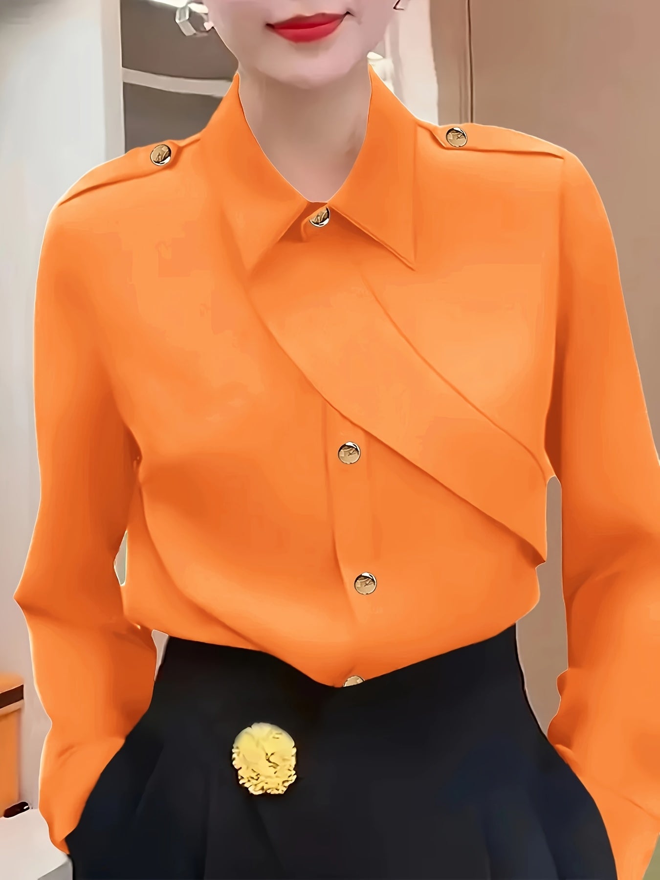 Fashion Women'S Casual Button-Up Shirt