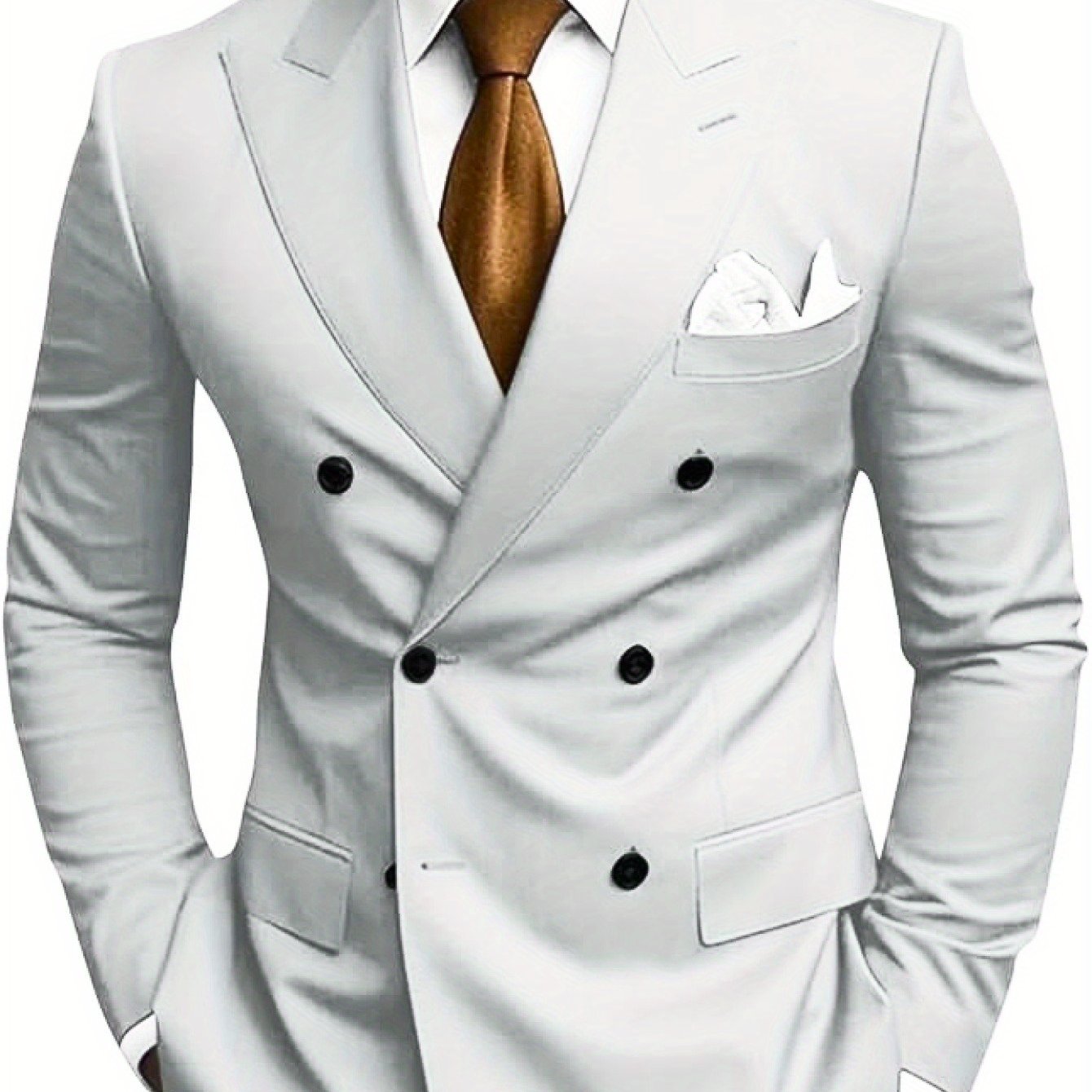 Men'S Two-Piece Casual Suit, Striped Casual Suit, Wedding Casual Texture, Single Western Top, Internet Famous, Same Style, Three-Dimensional Cutting, Comfortable Ventilation, Suitable for Dating, PLUS SIZE