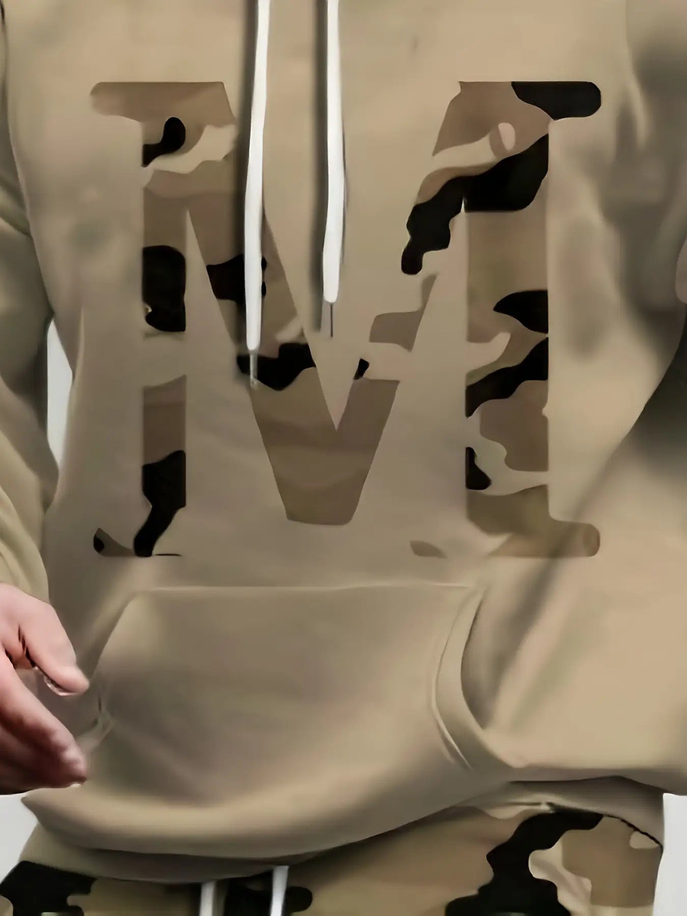 2pcs Men's Plus Size, Casual, Hooded Sports Camouflage, Printed Long Sleeve T-Shirt and Pants Set, Outdoor Wear, Preferred Gift for Someone, Street Style, PLUS SIZE