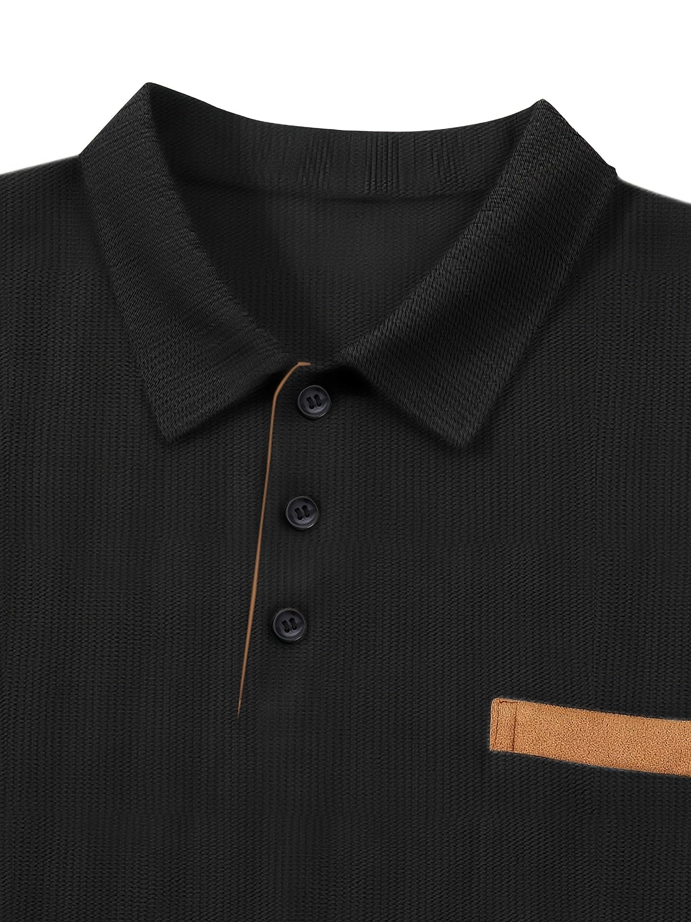 Plus-Size Men's Lapel Collar Shirt with Chest Pocket Button Placket - All-Season Casual & Dressy Button-Up Collar, Wrinkle-Resistant Regular Fit Tunic Top for Business Casual, Office & Smart-Casual Wear (Machine Washable), PL