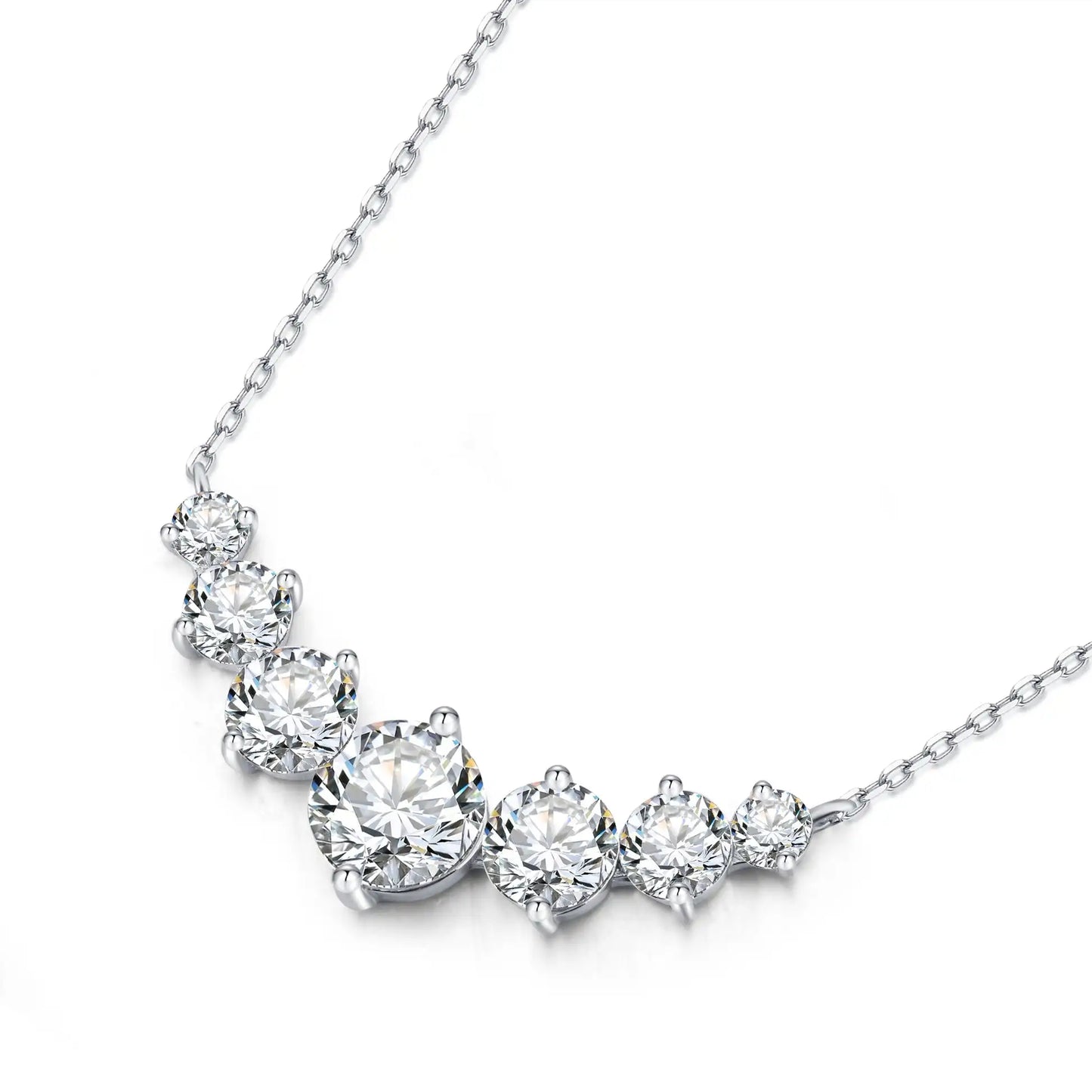 Moissanite Necklace for Women, 2.8 Carat Heart Necklace Gift for Wife, Wedding Anniversary Birthday Gifts for Women