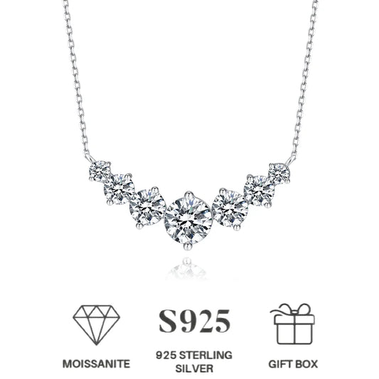 Moissanite Necklace for Women, 2.8 Carat Heart Necklace Gift for Wife, Wedding Anniversary Birthday Gifts for Women