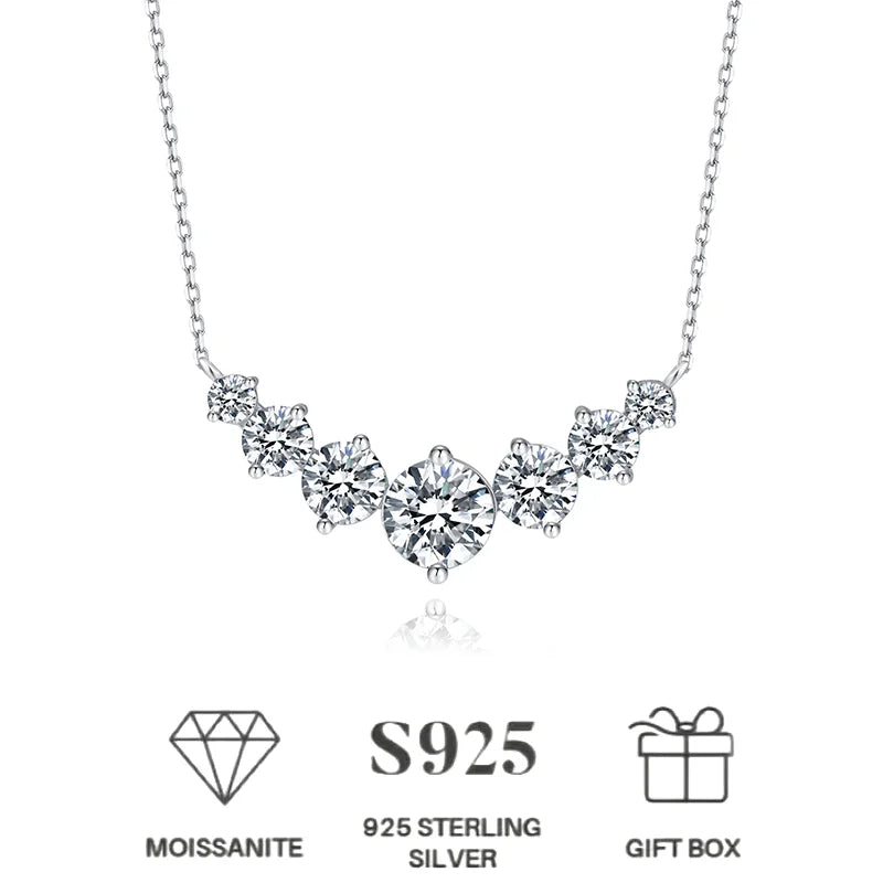 Moissanite Necklace for Women, 2.8 Carat Heart Necklace Gift for Wife, Wedding Anniversary Birthday Gifts for Women