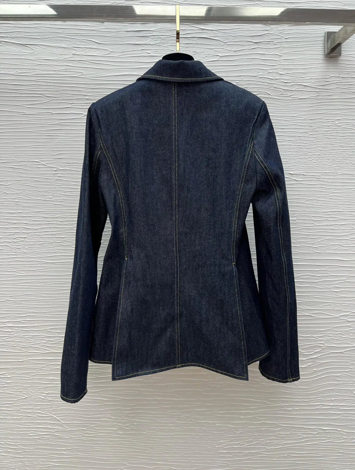 High Quality Spring And Summer Women's Casual Fashion Pockets Waist Buttons Cotton Denim Suit Jacket JQ139