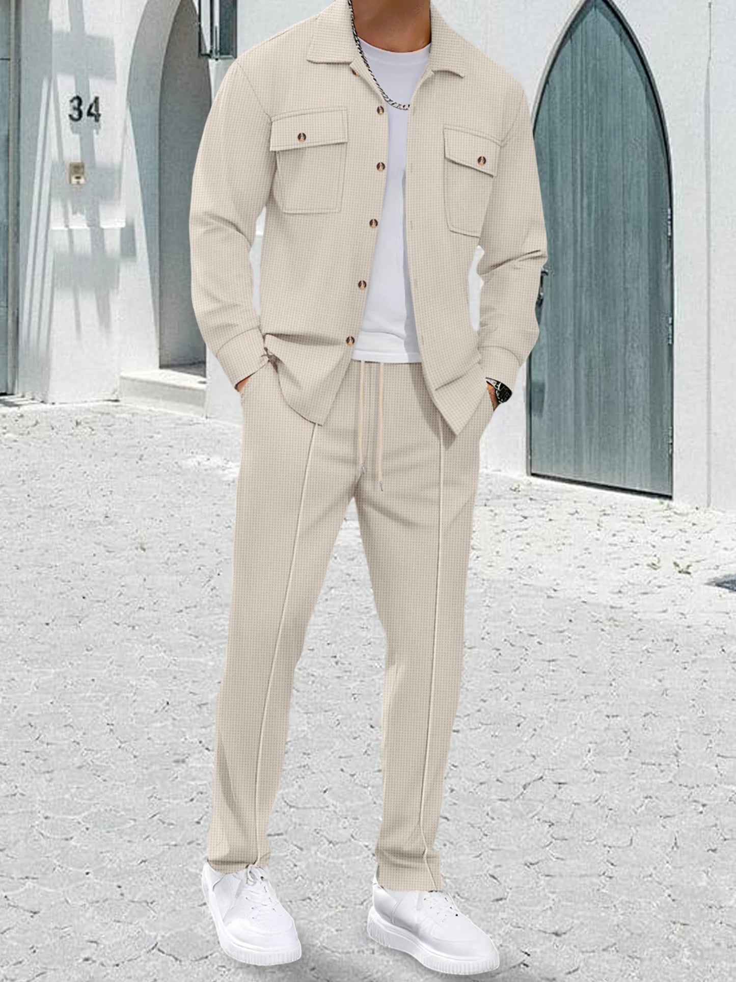 Men s 2-Piece Suit  Fit Blazer with Matching Trousers Formal Business Attire for Fall Events and Occasions