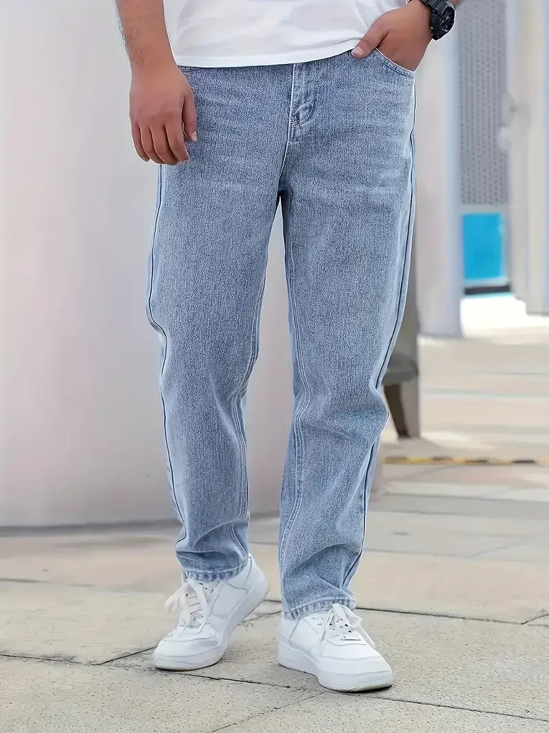 Men'S Trendy Casual Wear- Comfortable Washed Faux Denim Craft Daily Versatile Stylish Faux Denim For Fashionable Guys
