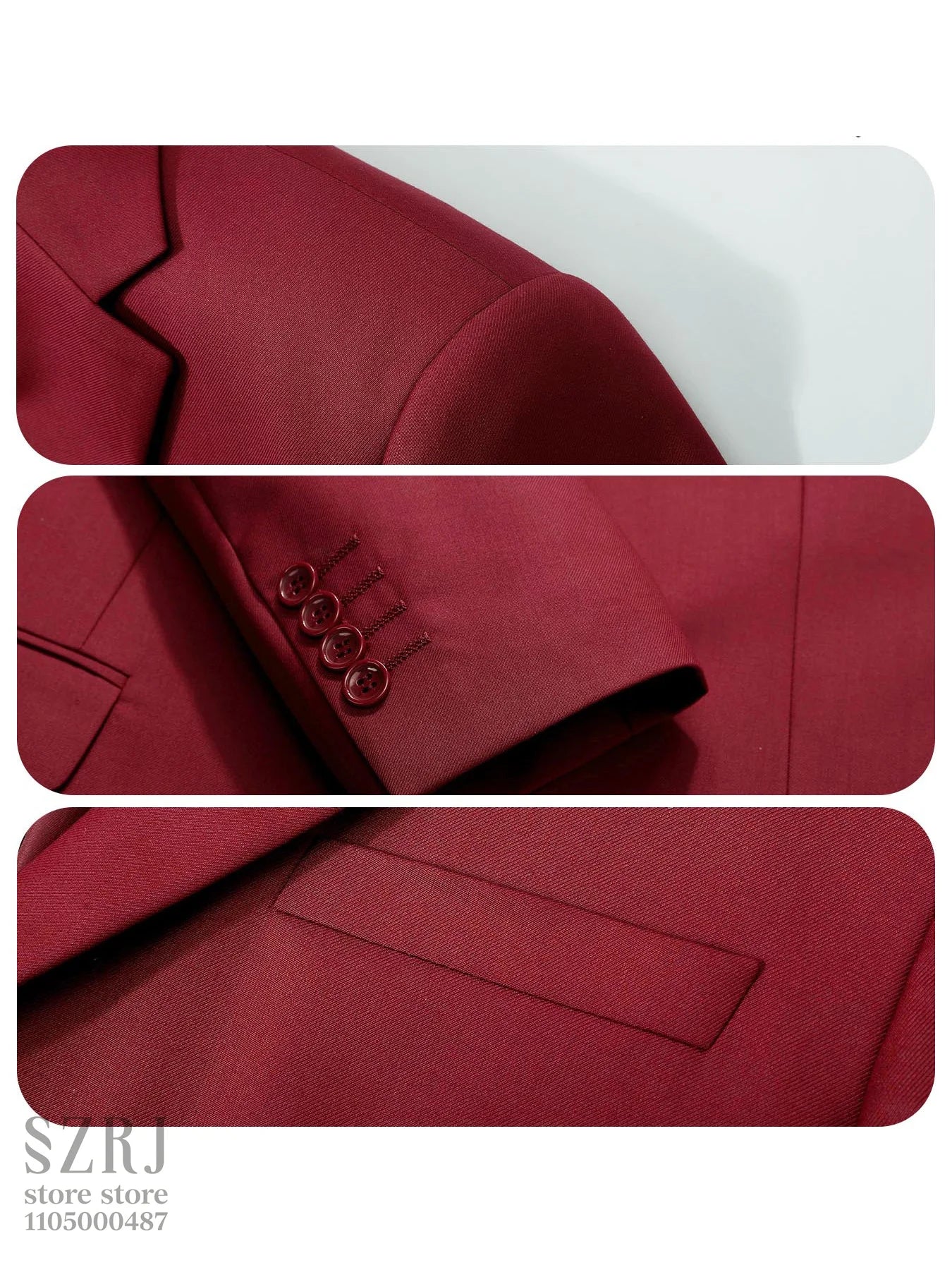 4pcs Men's Formal Suit Set: Tuxedo, Vest, Pants, Belt with .Classic Elegant Attire for Business, Party, Banquet, Job Interview