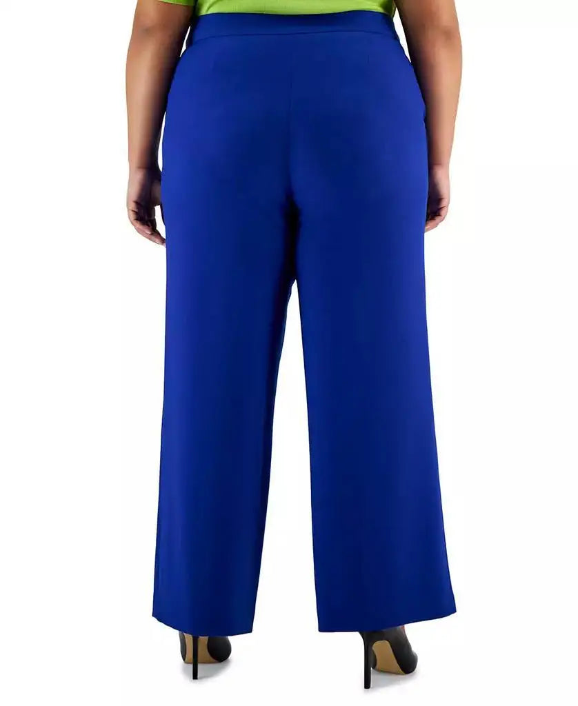 Tahari ASL | Plus Size Mid Rise Wide-Leg Pants