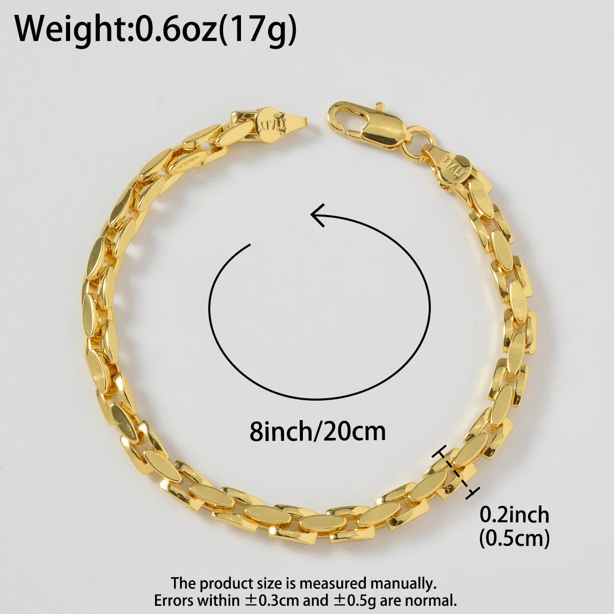 Luxury 24K 9999 Pure Gold real gold Rice Grain Shape Square Bracelet Simple plain Chain All-match Men's and Women's Bracelet