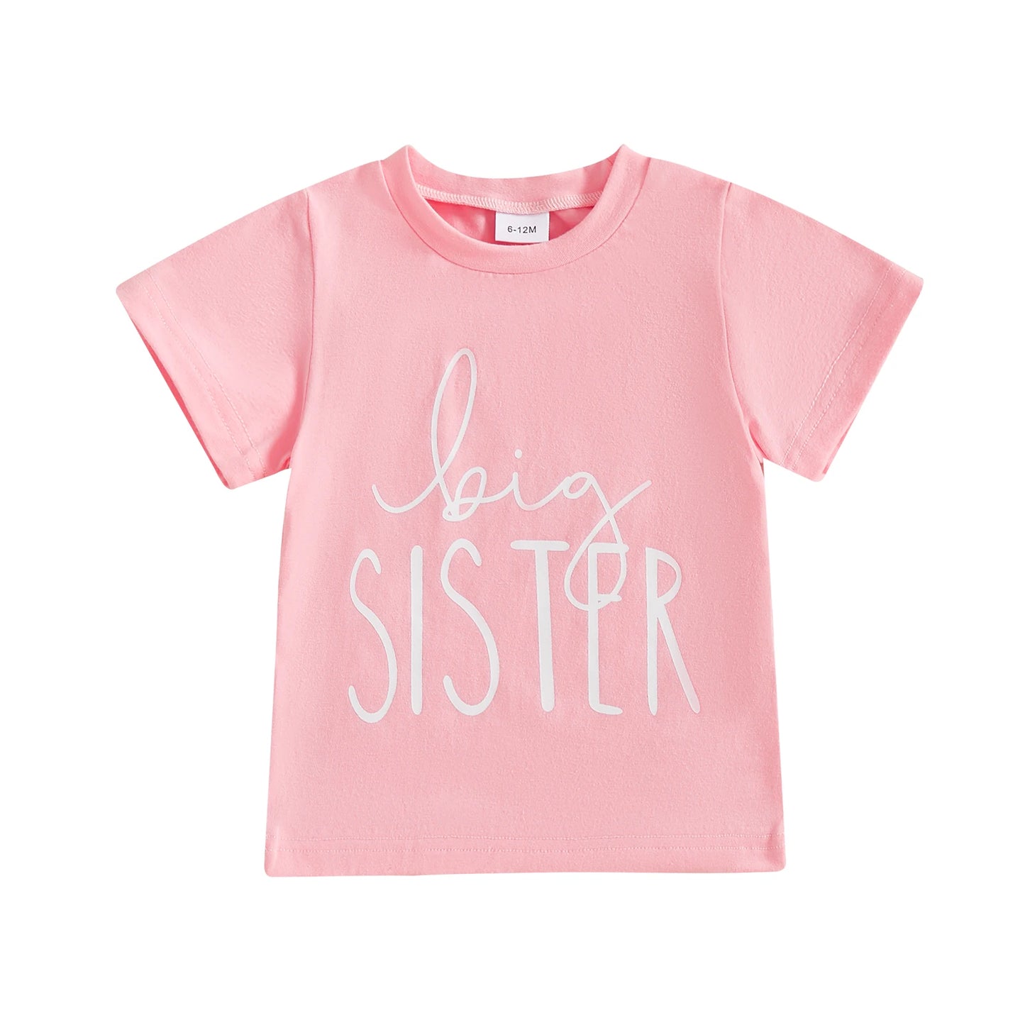 Toddler Girls Boys T-Shirts Letter Print Short Sleeve Shirts Summer Casual Fashion Kids Tops Brother Sister Matching Outfits