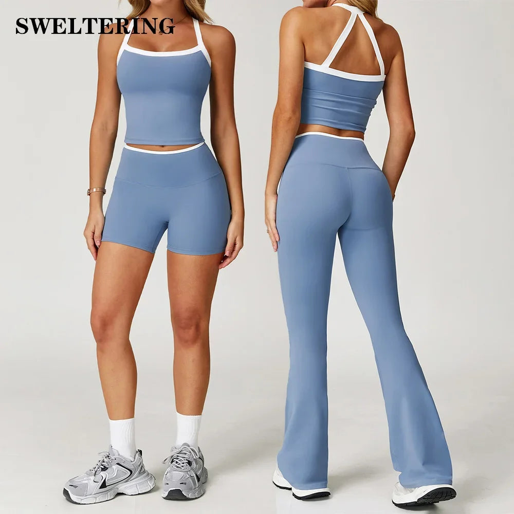 Women Tracksuit 2PCS Yoga Set Nude Feeling Workout Sets Gym Clothes Push Up Fitness Running Sportwear Sport Bra Leggings Suit