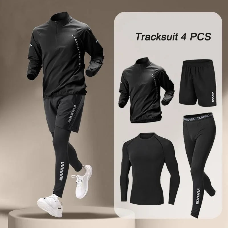 2025 summer Men's Quick Dry Jacket Suit 1-4 piece Outdoor Fitness Running Sets Sports Jogging Pants Workout Clothes Sportswear