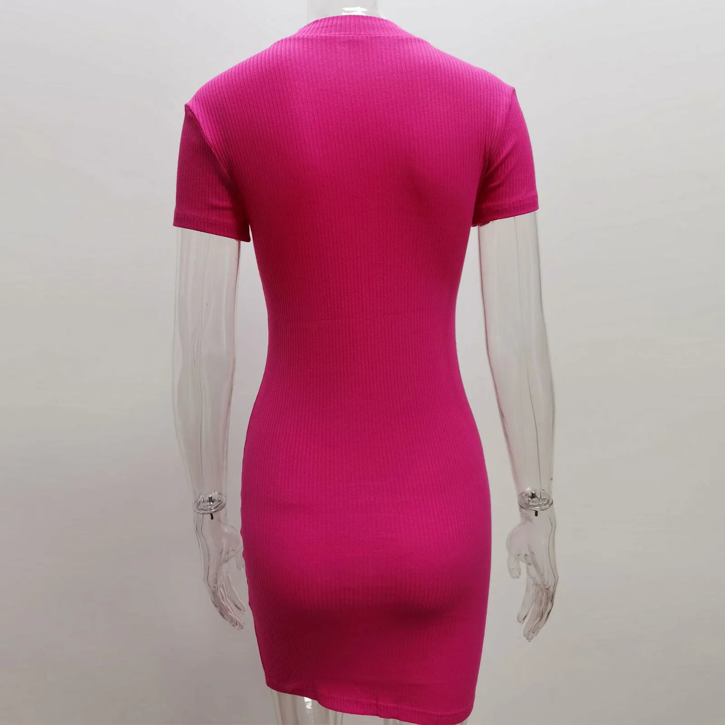 Sexy Sheath Women's Mini Dresses Solid Lace Turtleneck Slim Fit Bodycon Hollow Out Half Sleeves Streetwear Vestidos Robe