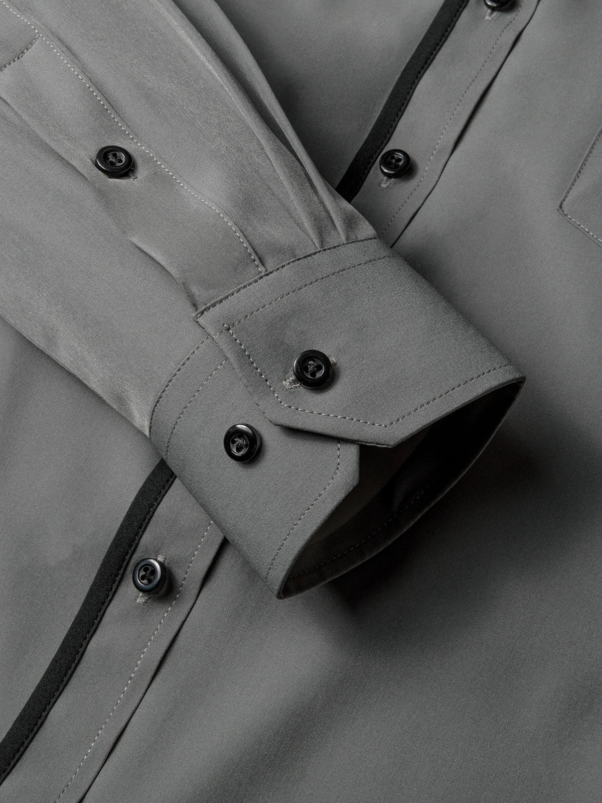 Bussiness Men's Dress Shirt, Contrast Inner Collar Cuff and Placket, Long Sleeve Button Up Shirt with V Notch Pocket for Formal