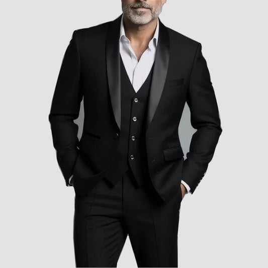 Men'S.Suit 3pcs Set,Jacket And Vest and Trousers, Fashionable Formal Wear, Suitable for Parties, Gatherings And Weddings.