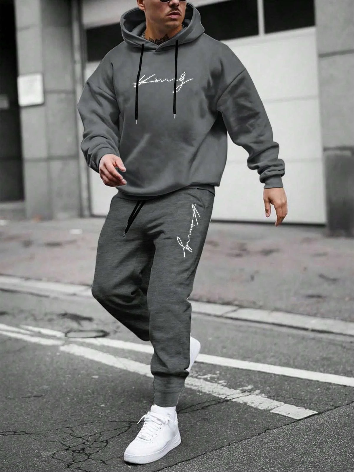 Autumn Winter Piece Set for men Drawstring Women's Tracksuit Hooded Suit Quality Comfortable Casual Pullover Fashion Daily