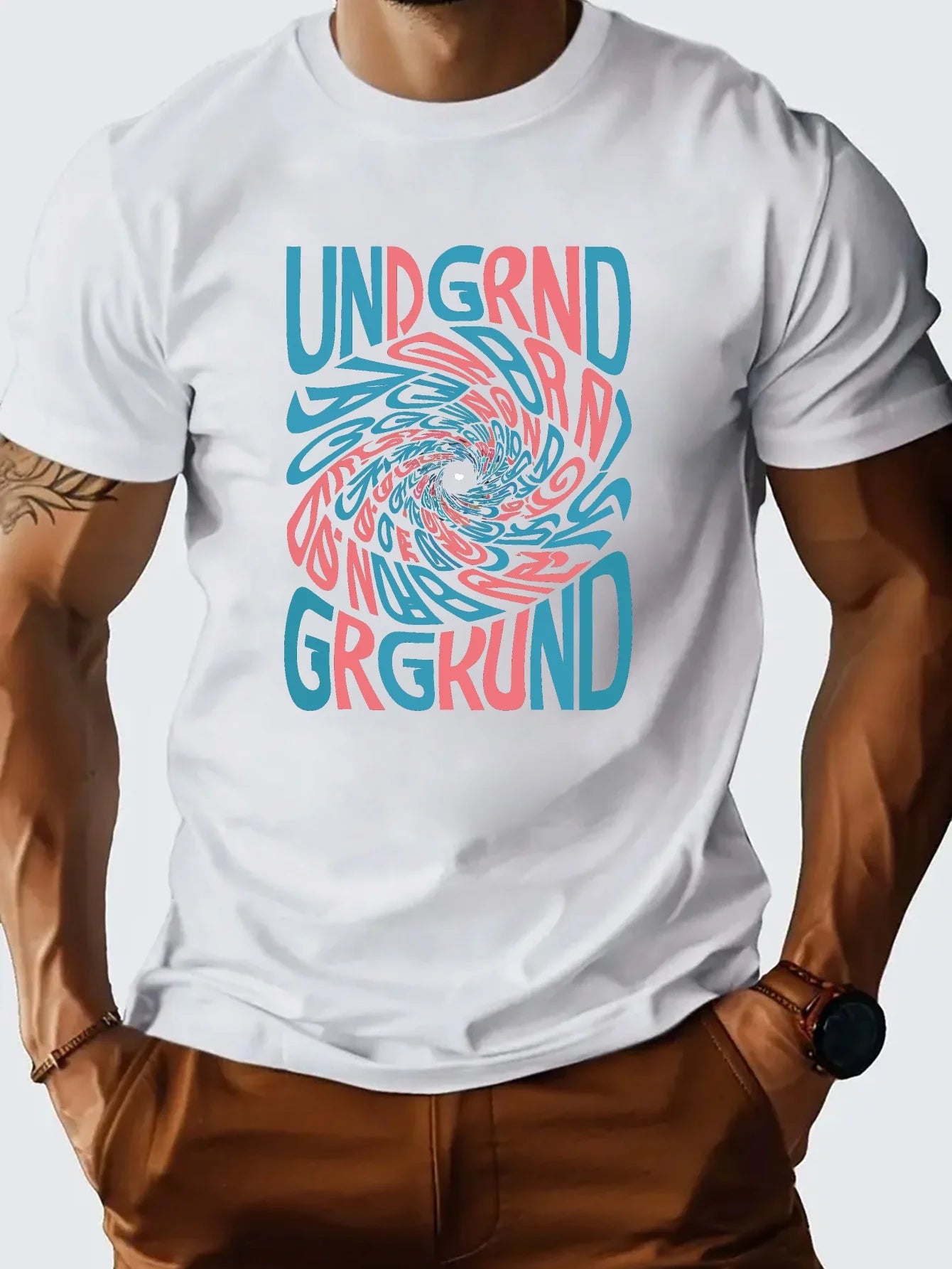 Fashion Print Cotton short-sleeved T-shirt American fashion trendy brand printed bottoming shirt for men and teenagers spring an