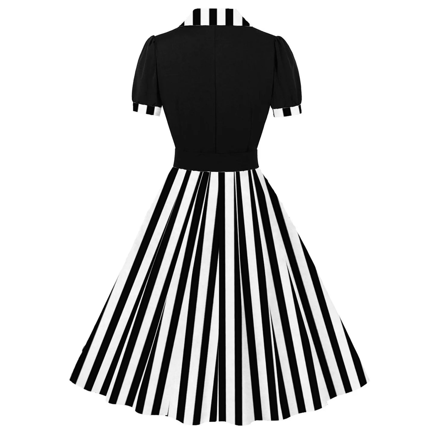 Women'S Vintage Polka Dot Lapel  Short-Sleeved Belt Dress Vestidos Mujer Veranoa 2025 Robe Femme Dress Women Women Clothing