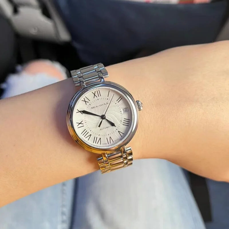 Seagull Reloj Fashion White Diamond Ladies Watch Top Brand Luxury Wrist Watch Simple Women Dress Watch Relogios Feminino 417L