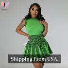 Women Sexy Classic Patchwork Knitted High Stretchy Sleeveless Summer Casual Dress