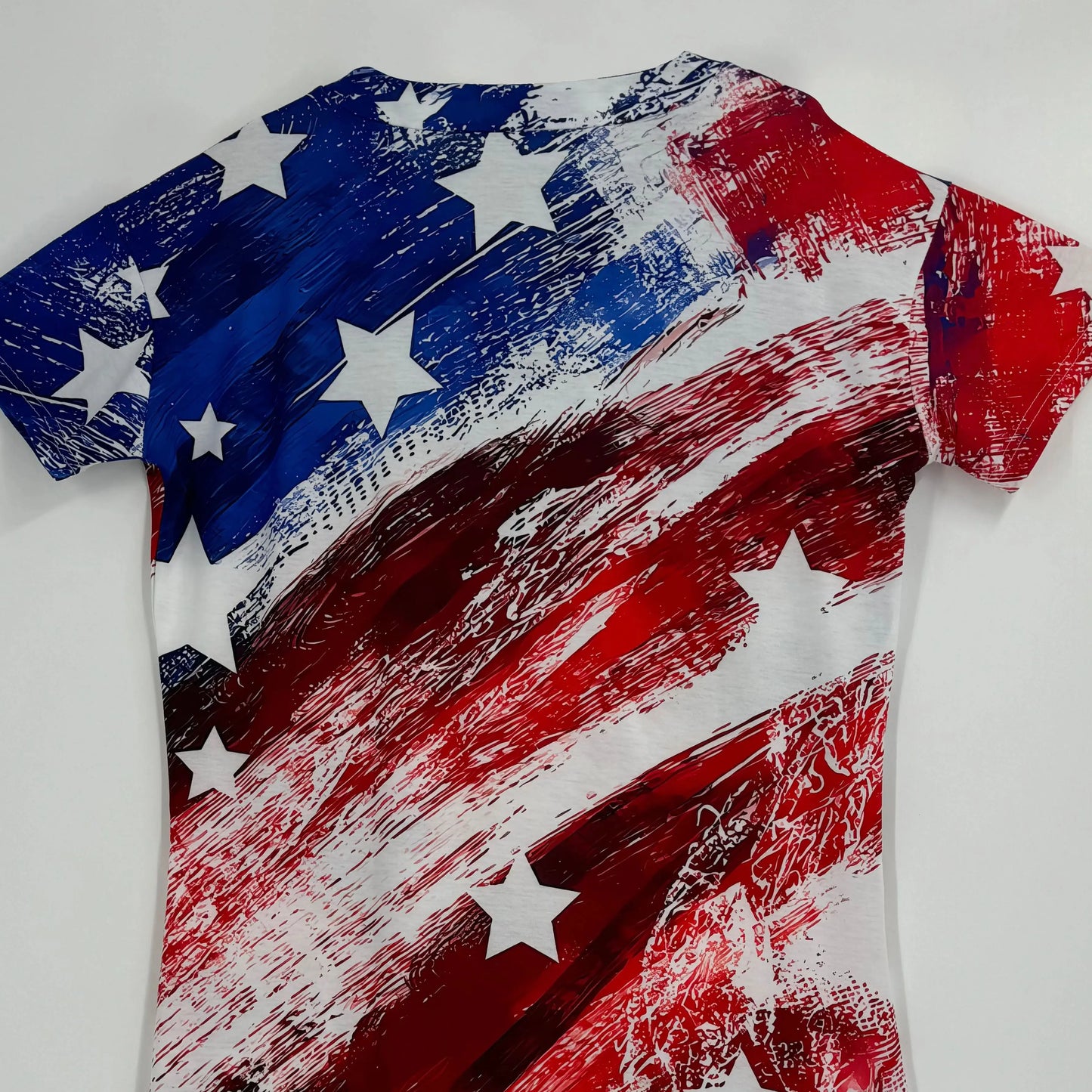 Large Size Casual Fashion Red Women's Gradient Digital Geometric Print Short-sleeved V-neck Loose Fit Comfortable Pencil Skirt D