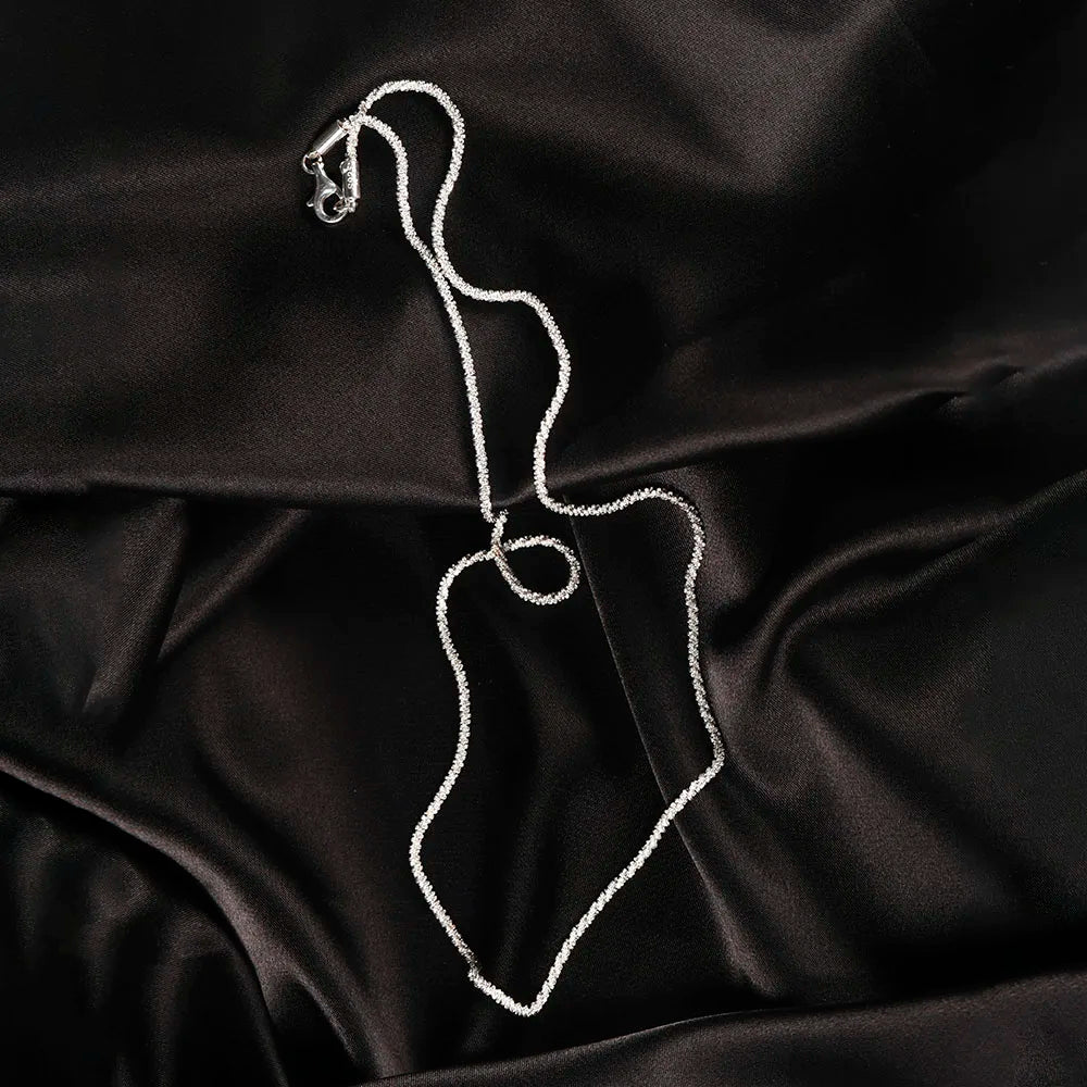 Italian Handmade Chopin Chain Necklace Solid 925 Sterling Silver Man Woman Basic Neck Chain Jewelry for Pendant Ships from USA