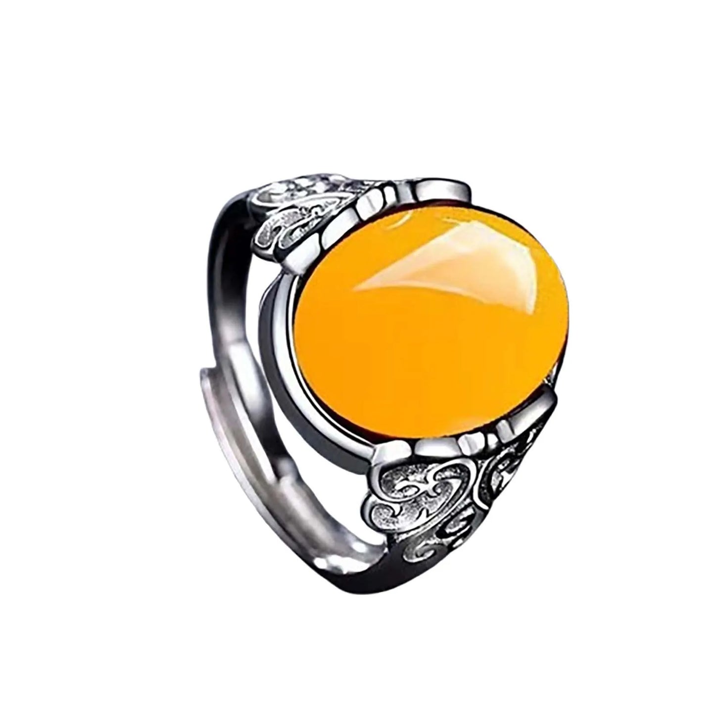 Stainless Steel Oval Natural Stone Ring For Men Women Finger Jewelry Accessories Black Green Tiger Eye Stone Rings