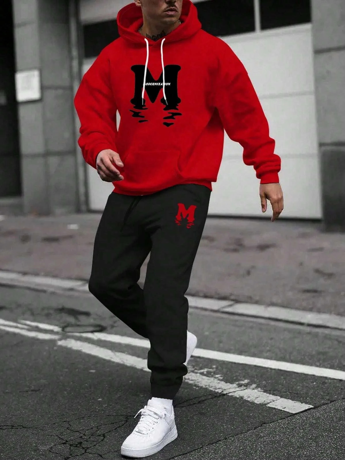 Autumn Winter Piece Set for men Drawstring Women's Tracksuit Hooded Suit Quality Comfortable Casual Pullover Fashion Daily