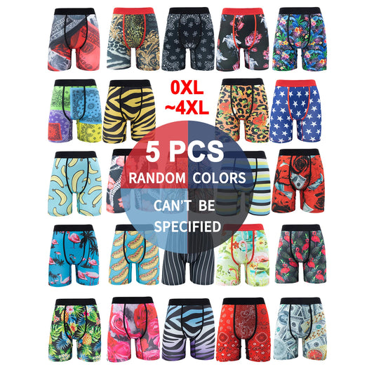 Fashion Print Men Underwear Boxer Cueca Male Panties Lingerie Men Underpants Boxershorts Trunks Plus Size XL-5XL Men's Boxers