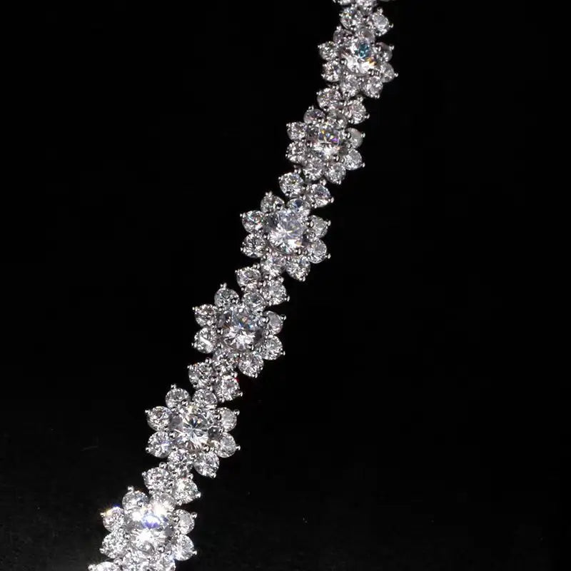 925 Sterling Silver 18K Gold Full Sky Star Necklace with Moissanite, a fashionable gift for mom, suitable for birthdays, wedding