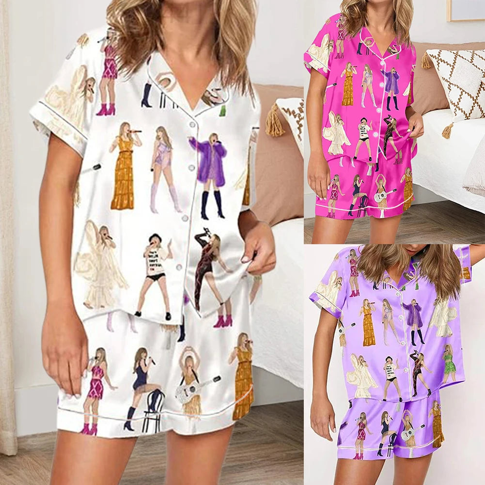 Women Taylor Pajamas Set Shirt And Pant 2 Piece Pajama Set Comfortable Homewear Loungewear Lounge Set Gift For Fans Nightwear