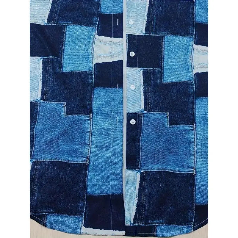 Plus Size New Fashionable Hot Selling Blouse Casual and Comfortable Women's Patchwork Button Blouse