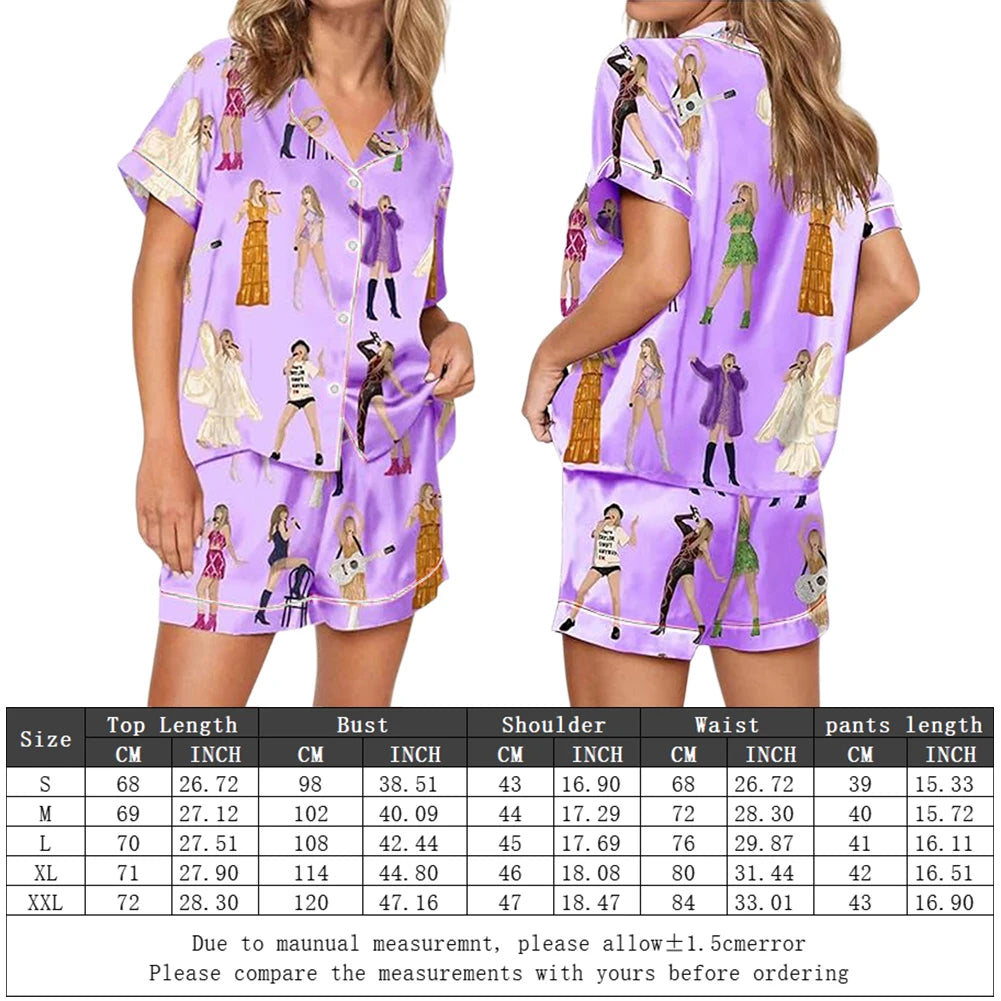 Women Taylor Pajamas Set Shirt And Pant 2 Piece Pajama Set Comfortable Homewear Loungewear Lounge Set Gift For Fans Nightwear
