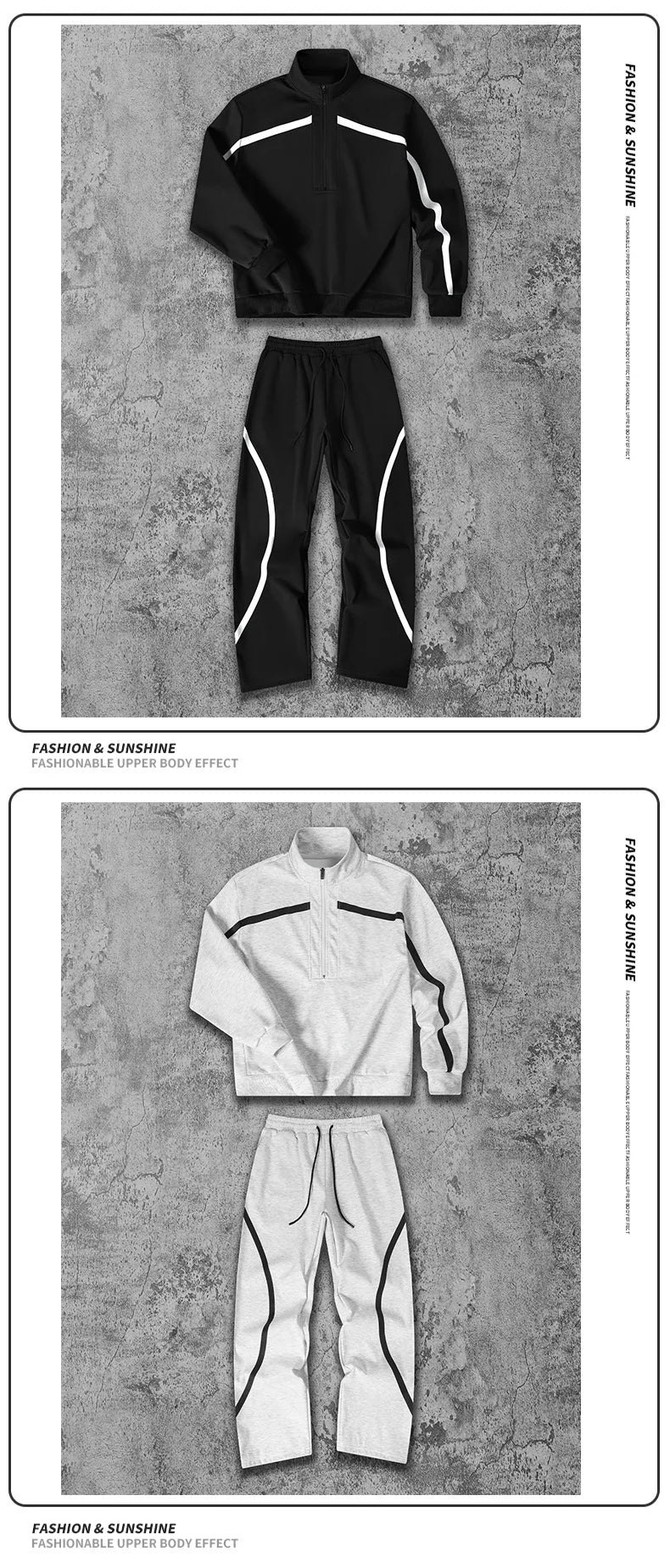 Men's Tracksuit Running Sets Fashion Sportswear Windproof Suit