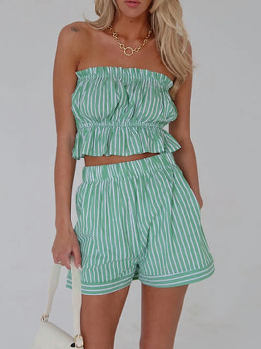 Women s Summer Outfits Floral Print Off Shoulder Crop Tops and High Waist Shorts 2 Piece Set Casual Clothes for Beach