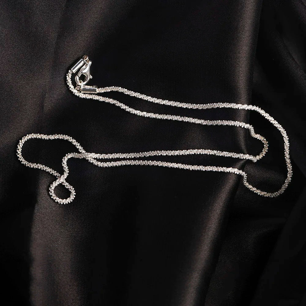 Italian Handmade Chopin Chain Necklace Solid 925 Sterling Silver Man Woman Basic Neck Chain Jewelry for Pendant Ships from USA