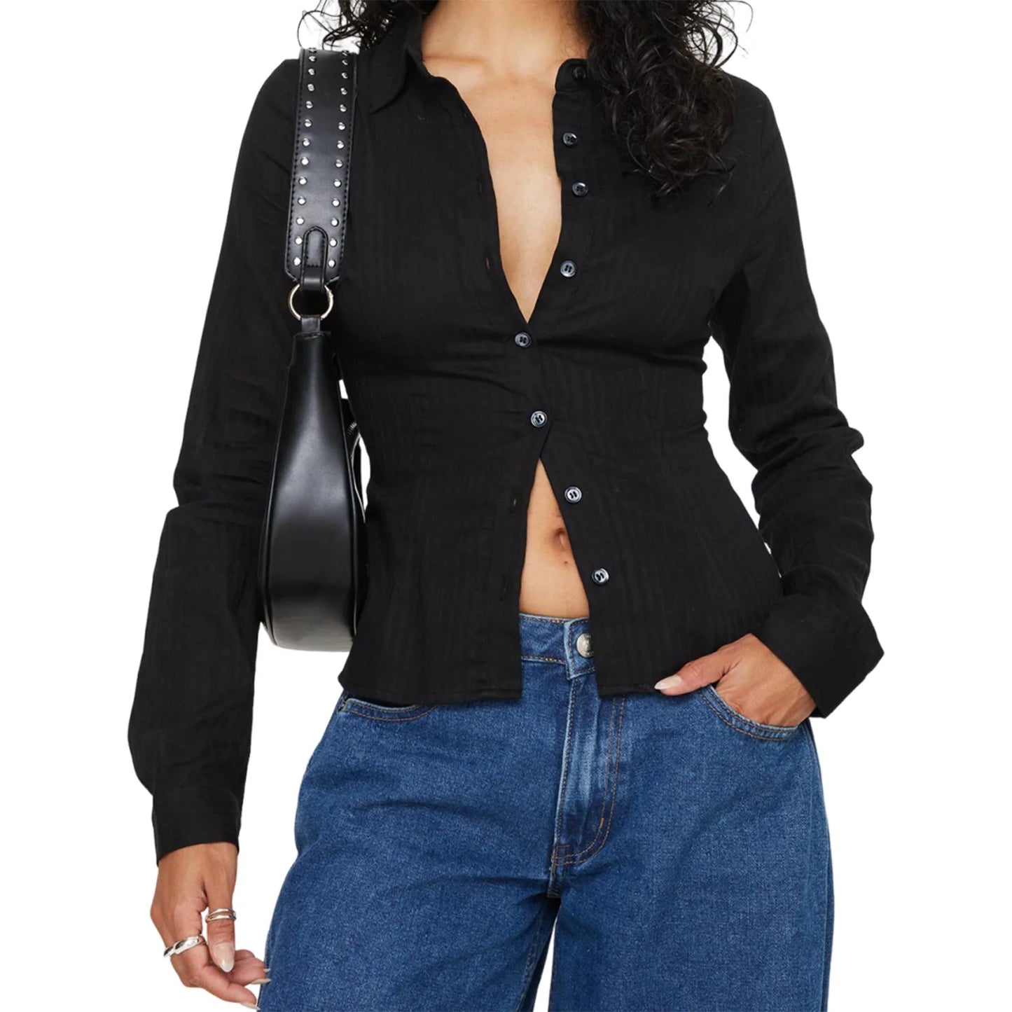 Women Plaid Blouse Long Sleeve Lapel Button Up  Fit Shirt Casual Streetwear for Daily Wear and Outings