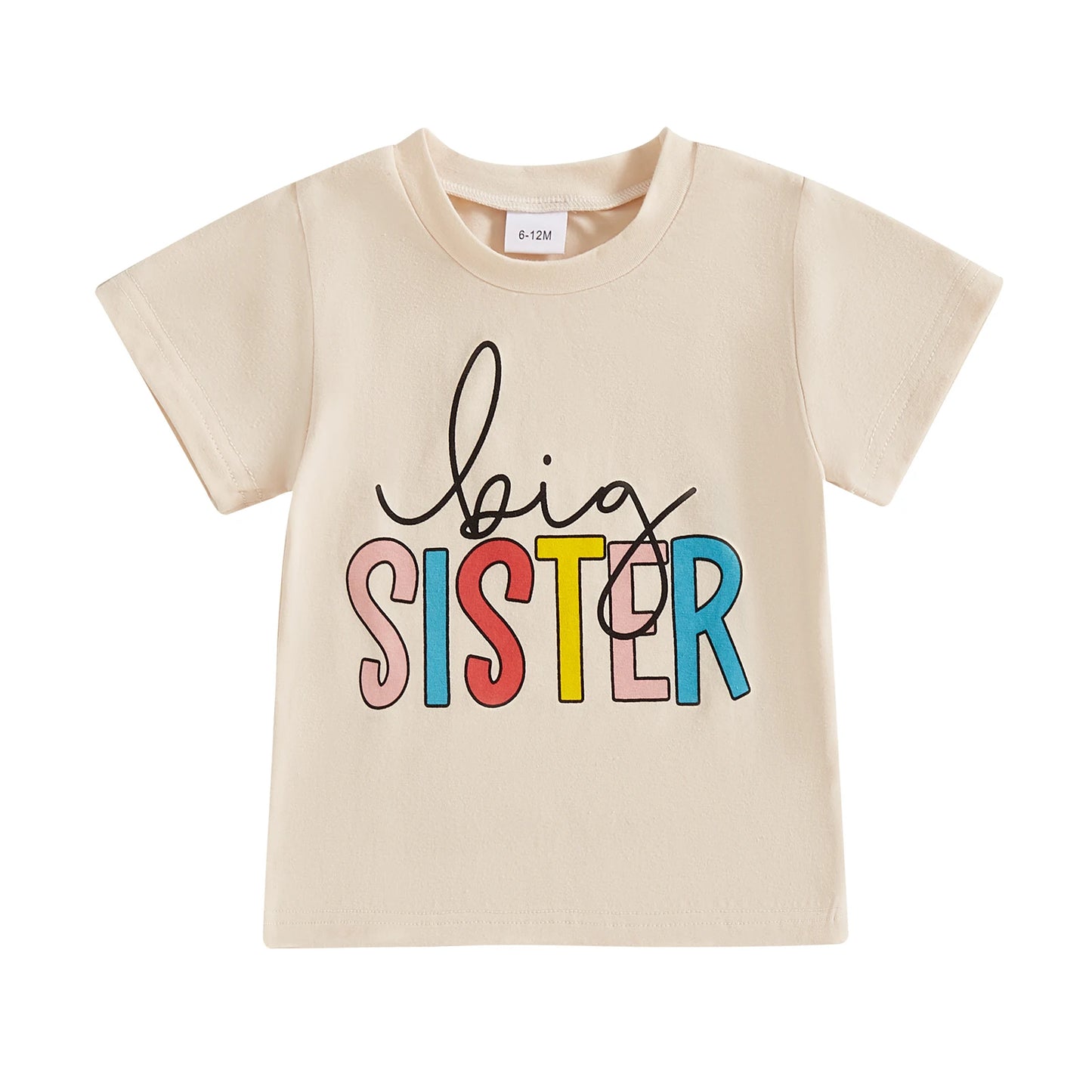 Toddler Girls Boys T-Shirts Letter Print Short Sleeve Shirts Summer Casual Fashion Kids Tops Brother Sister Matching Outfits