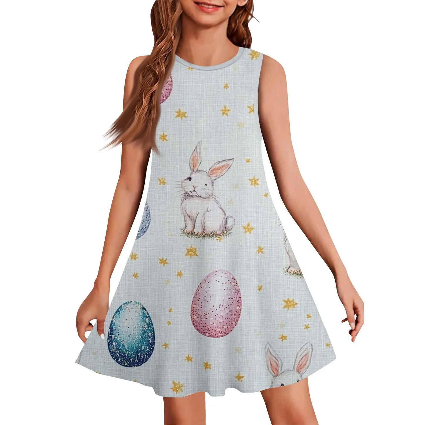 2025 Summer Girls Gift Short Sleeve Dress Original Cute Stitch Kids Skirt Fashion Performance Clothes Child Casual Wear