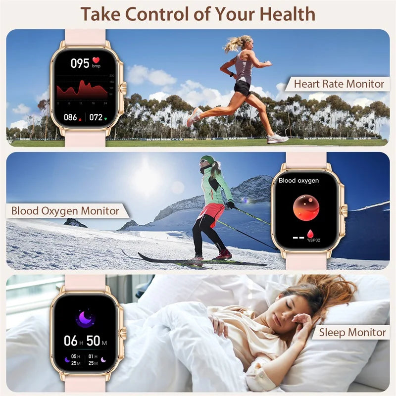 1.95 Inch Large Screen Women Outdoor Sports Smartwatch Plus - Touchscreen, Motion Tracking, Wireless Connectivity