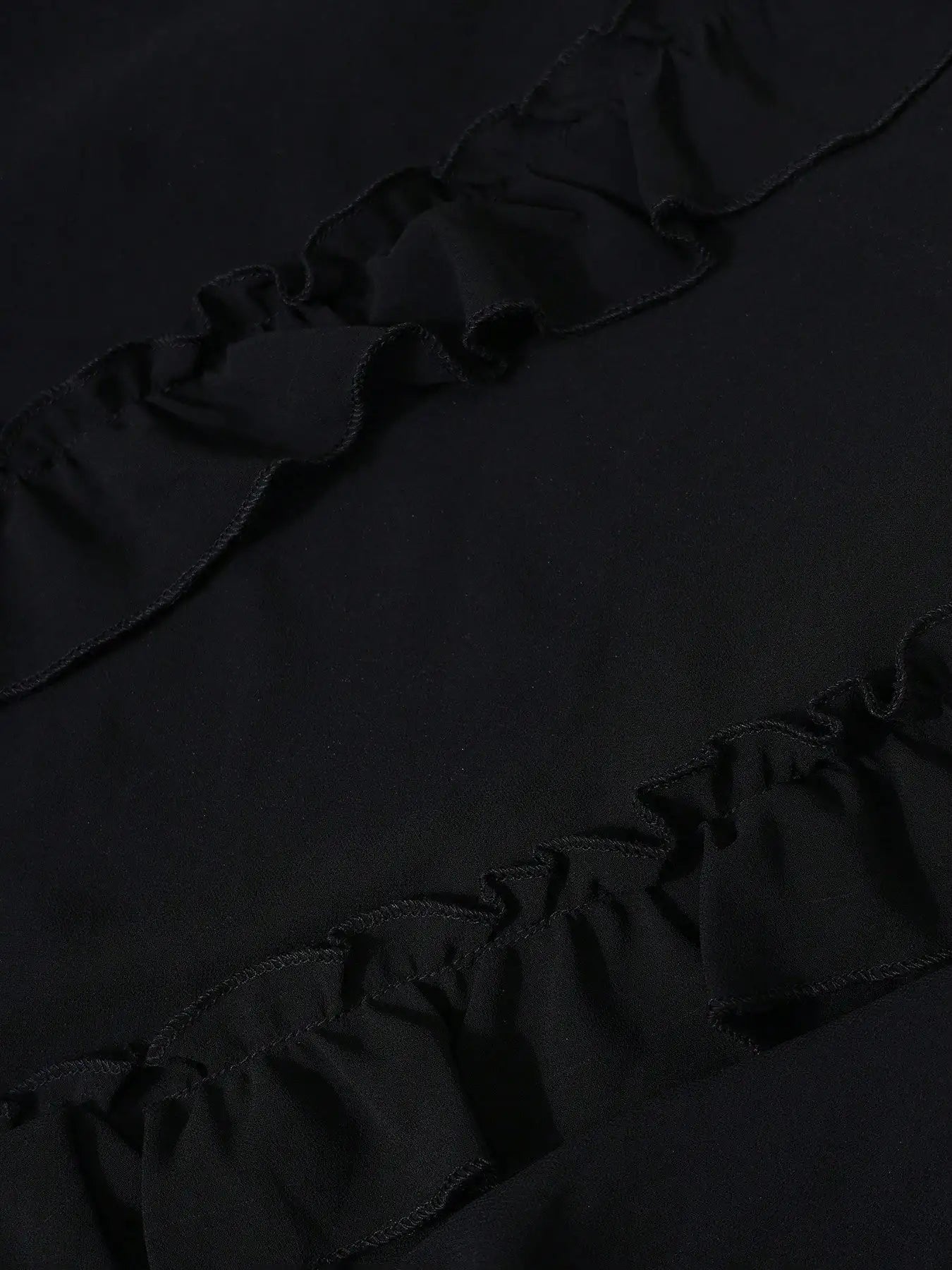 2025 Newest Women's Black Chiffon Sexy Open Back & V-Neck Spaghetti Straps, Ruffled Maxi Bodycon Dress New Year Women's Dress