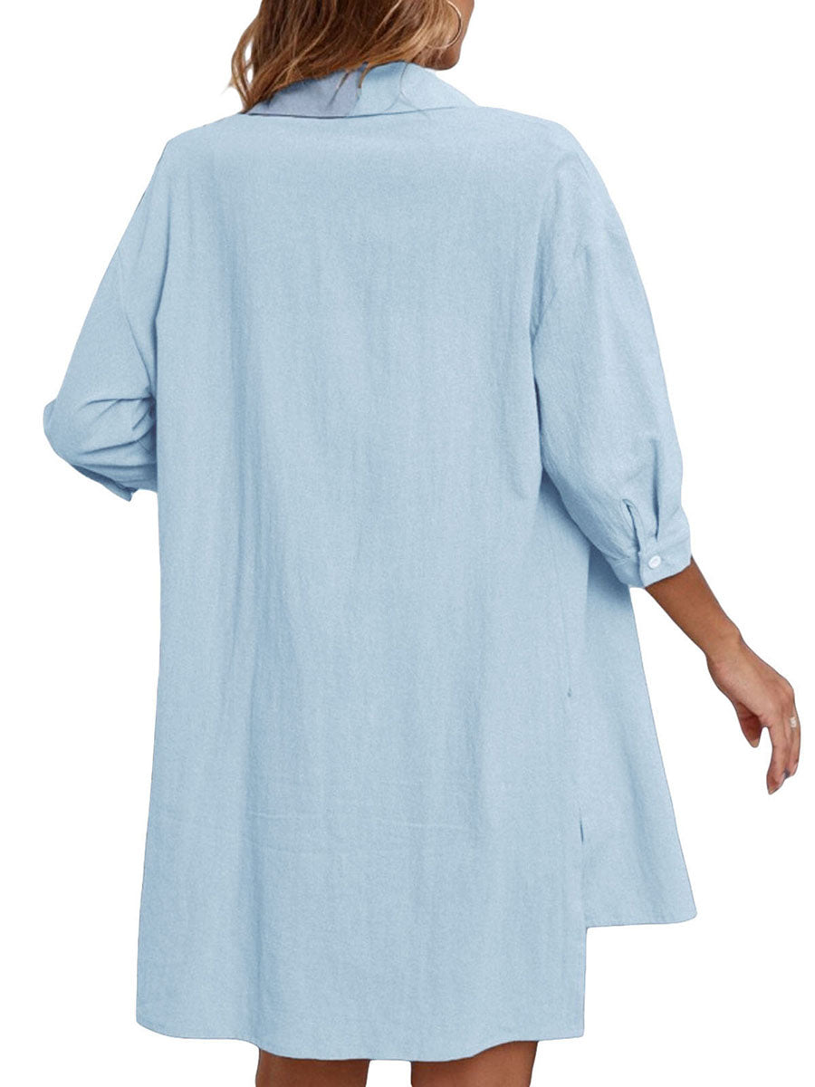 Women’s Casual 2 Piece Outfits Fashion Short Sleeve Button Down Oversized Shirt Shorts Set Loungewear