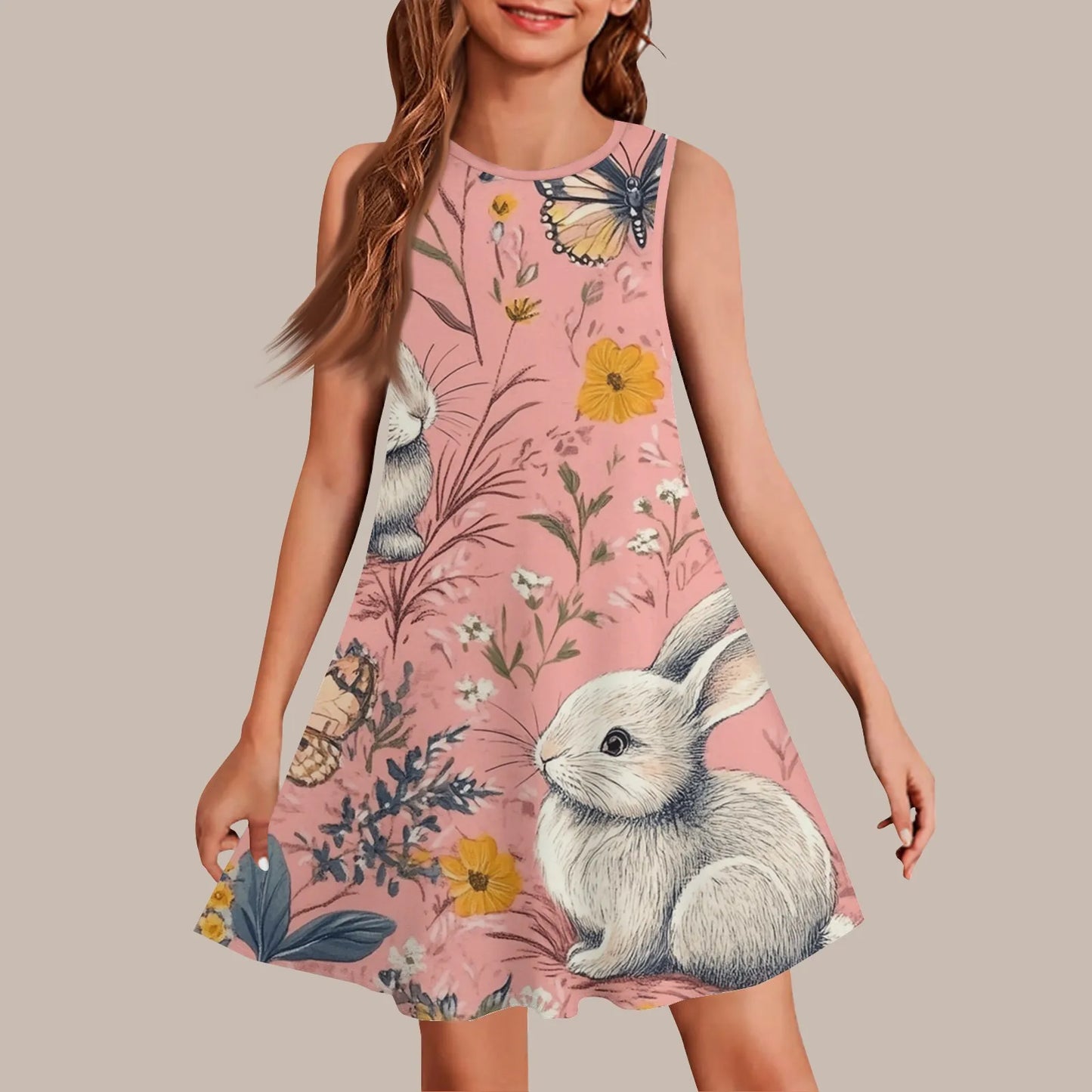 2025 Summer Girls Gift Short Sleeve Dress Original Cute Stitch Kids Skirt Fashion Performance Clothes Child Casual Wear